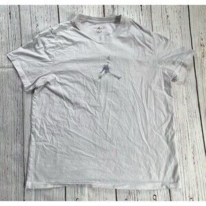 Nike Air Jordan Jump Man Jumpman Logo White Shirt Blue 23 Logo XXL 2XL Rare HTF